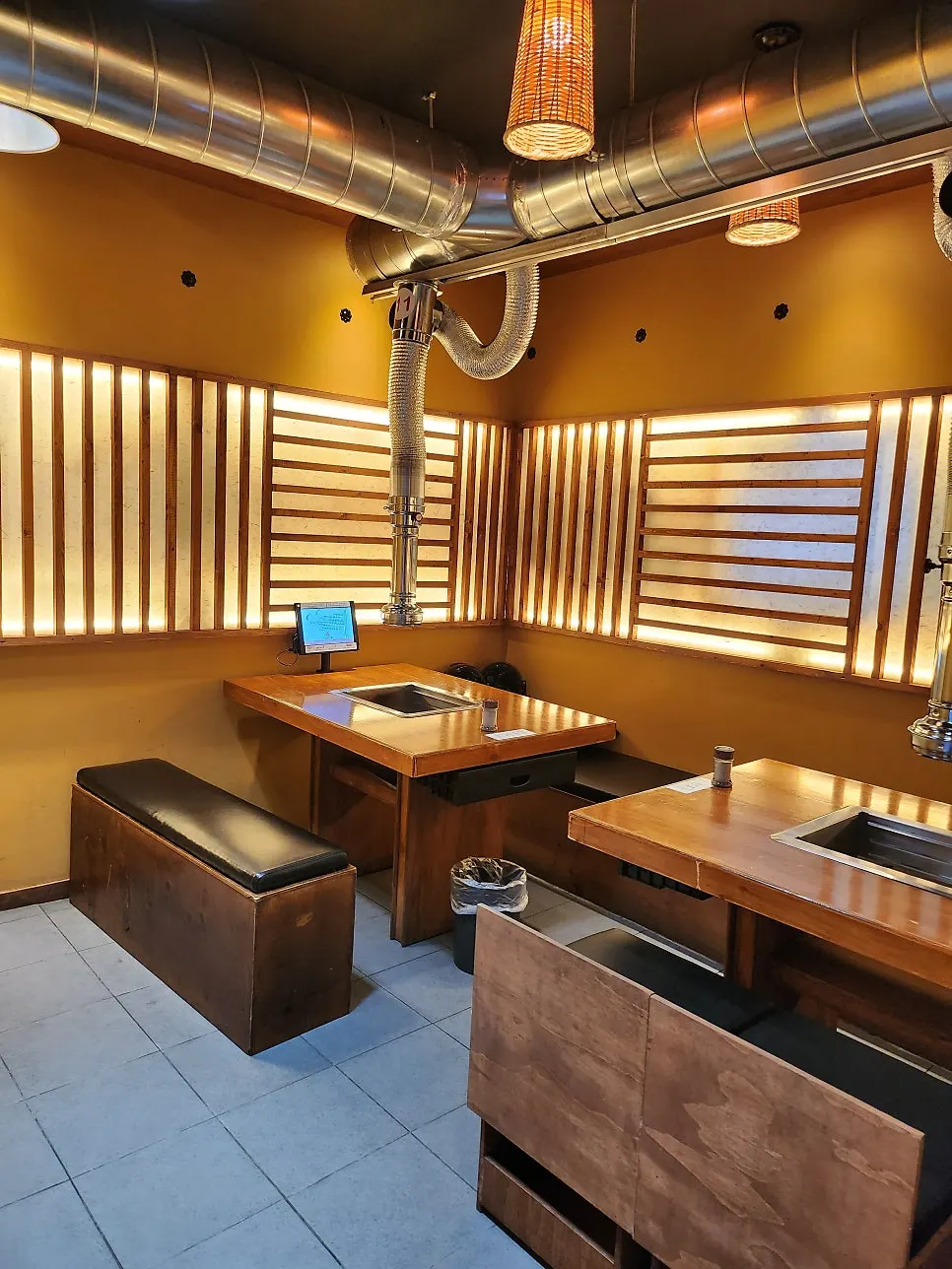 Traditional Korean-style interior of the restaurant space