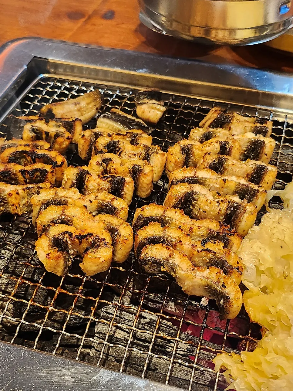 Charcoal-grilled eel with a crispy exterior