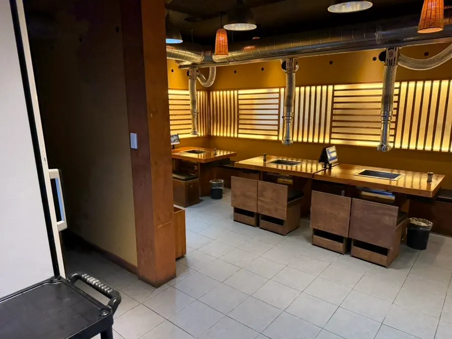 Group seating area set up in the back