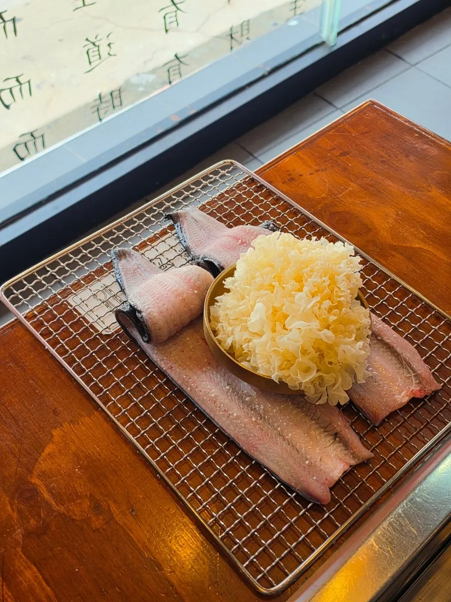 Freshwater eel and seolhwa mushroom on the charcoal grill