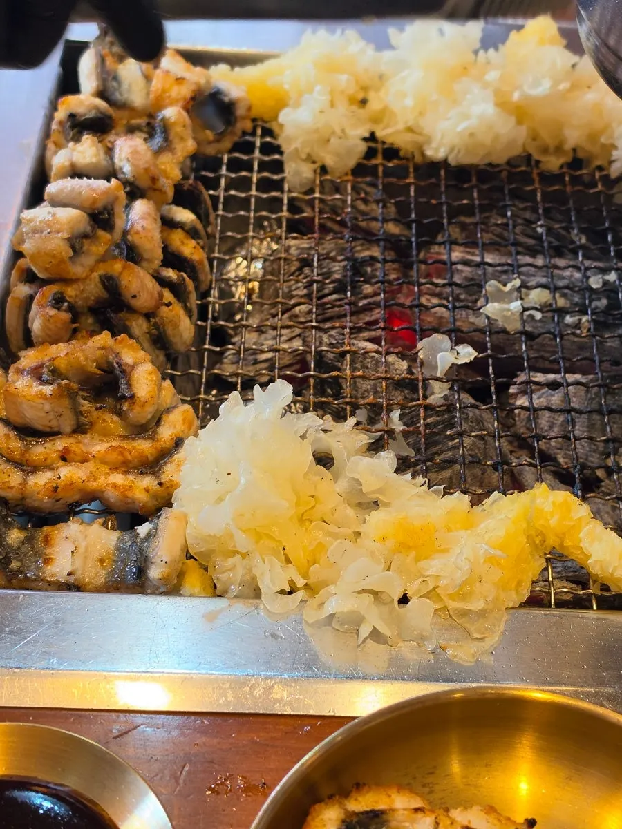 A piece of eel with seolhwa mushroom