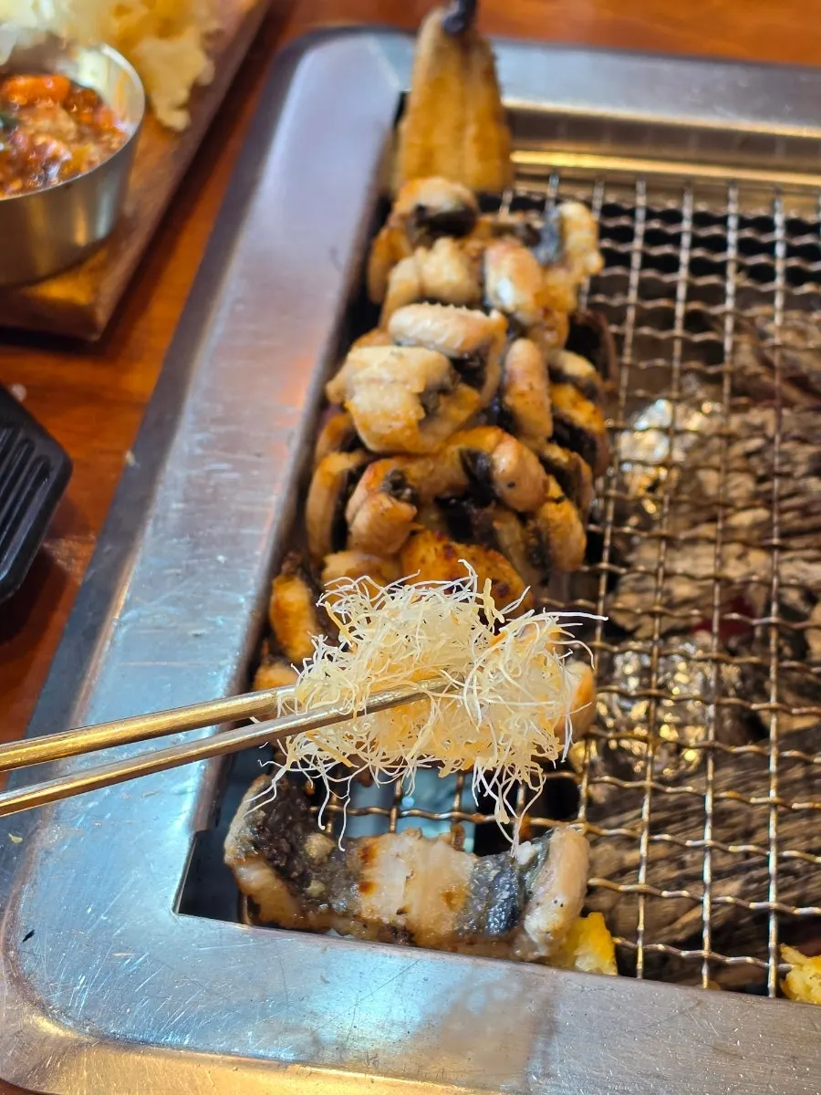 Wild ginseng cultured root paired with eel sauce
