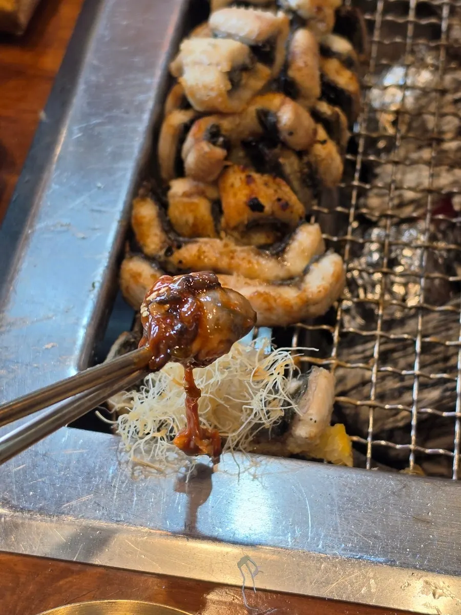 Grilled eel enjoyed with various side dishes