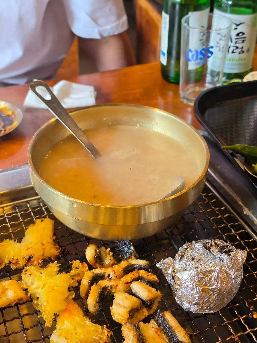The finishing nurungji soup