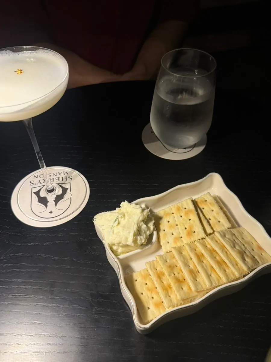 Cherish Mansion's basic snack of cream cheese and crackers