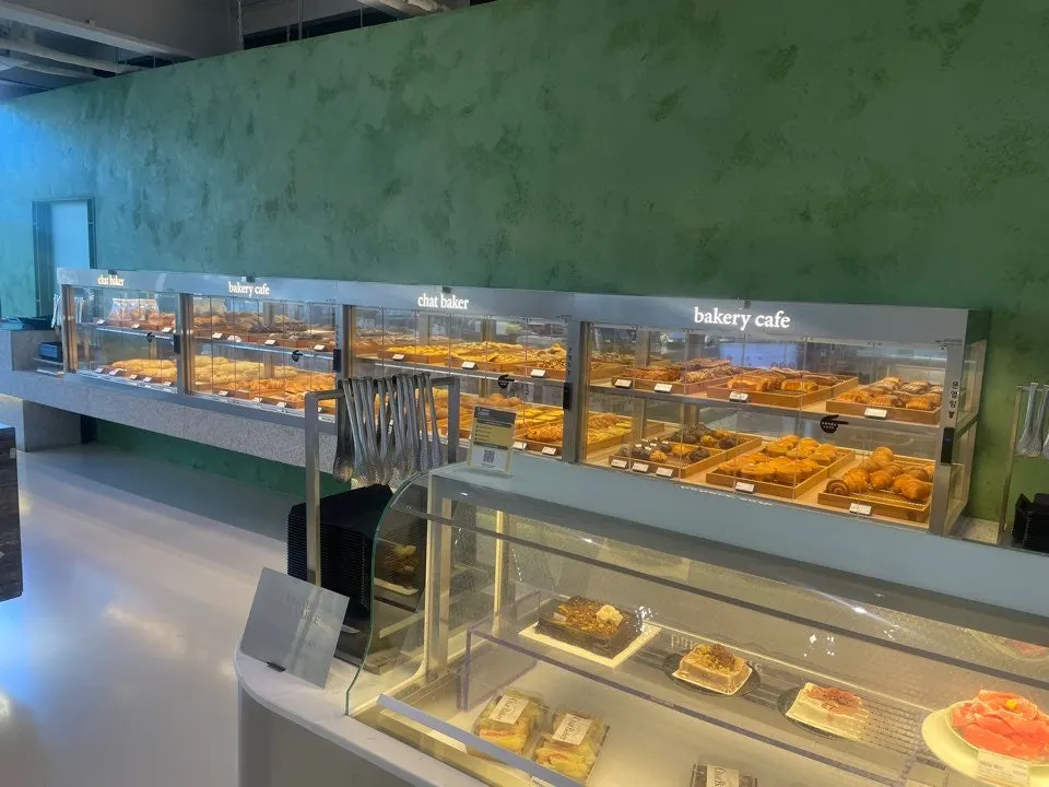 Seating on the 1st floor of Chat Baker's café interior