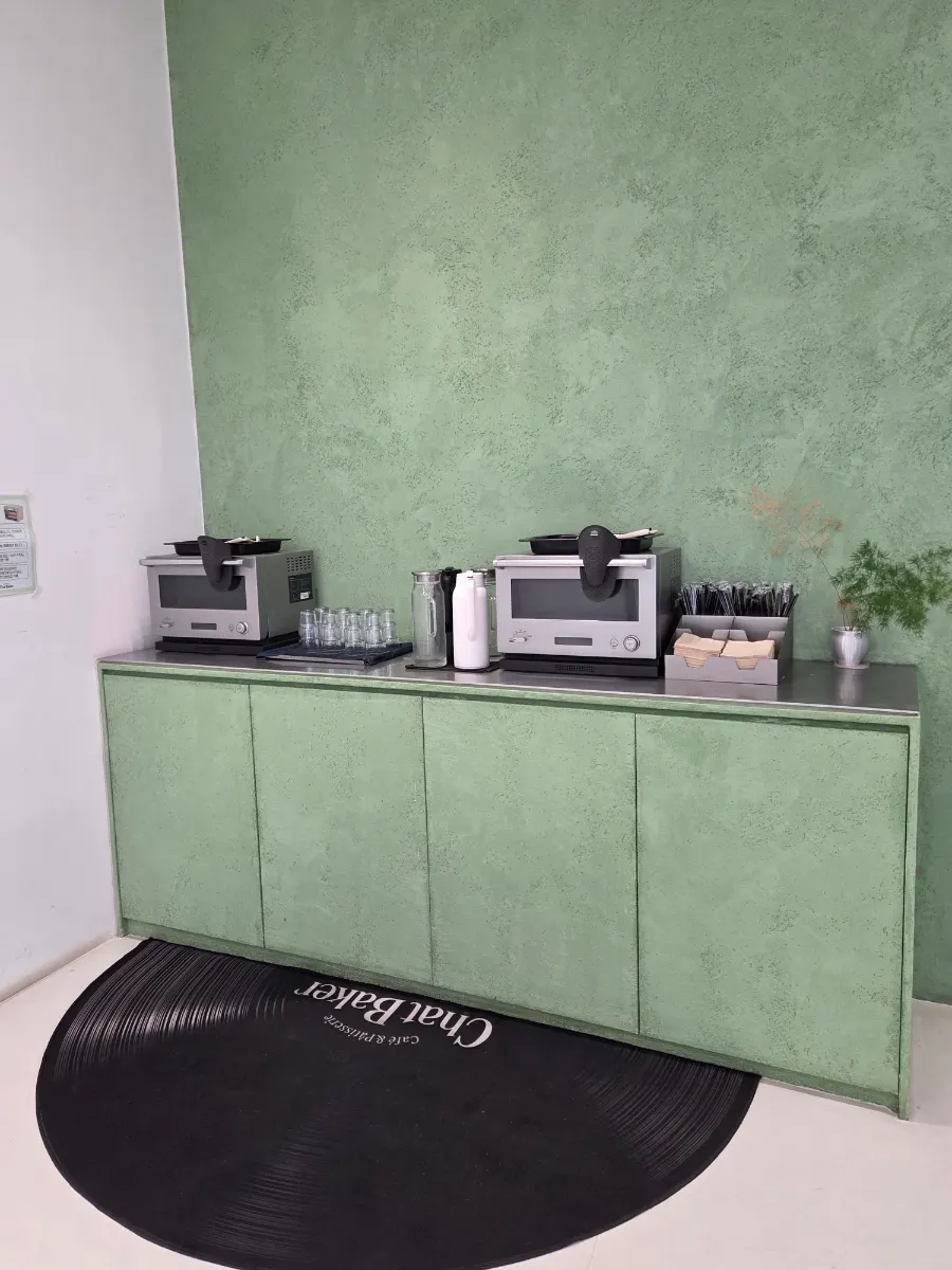 Microwave, water, and tissue station on the 2nd floor