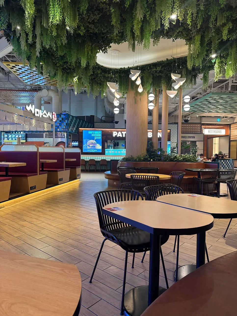 Spacious seating inside the Itopia food hall