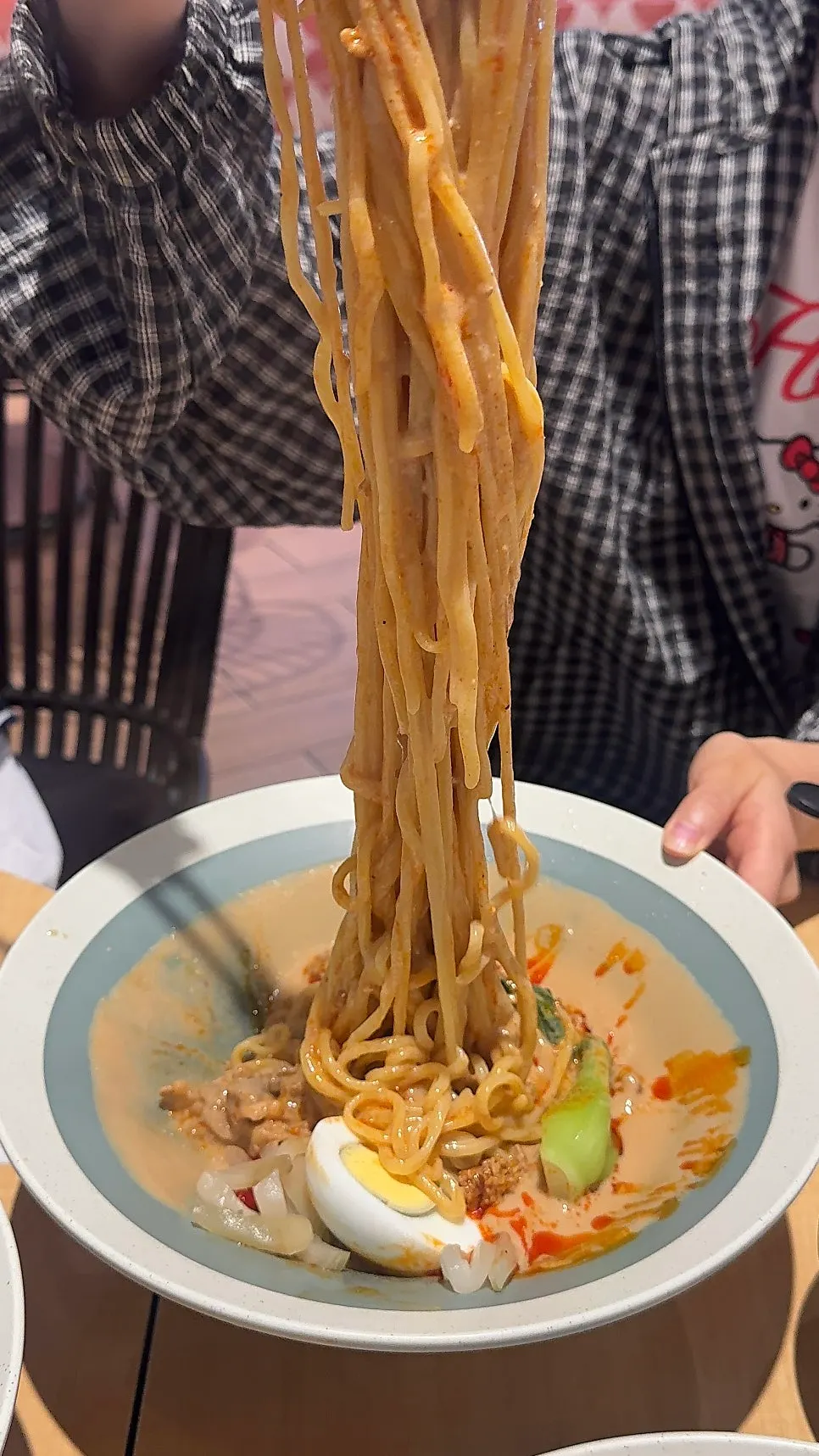 Tantanmen turned spicier after adding chili oil