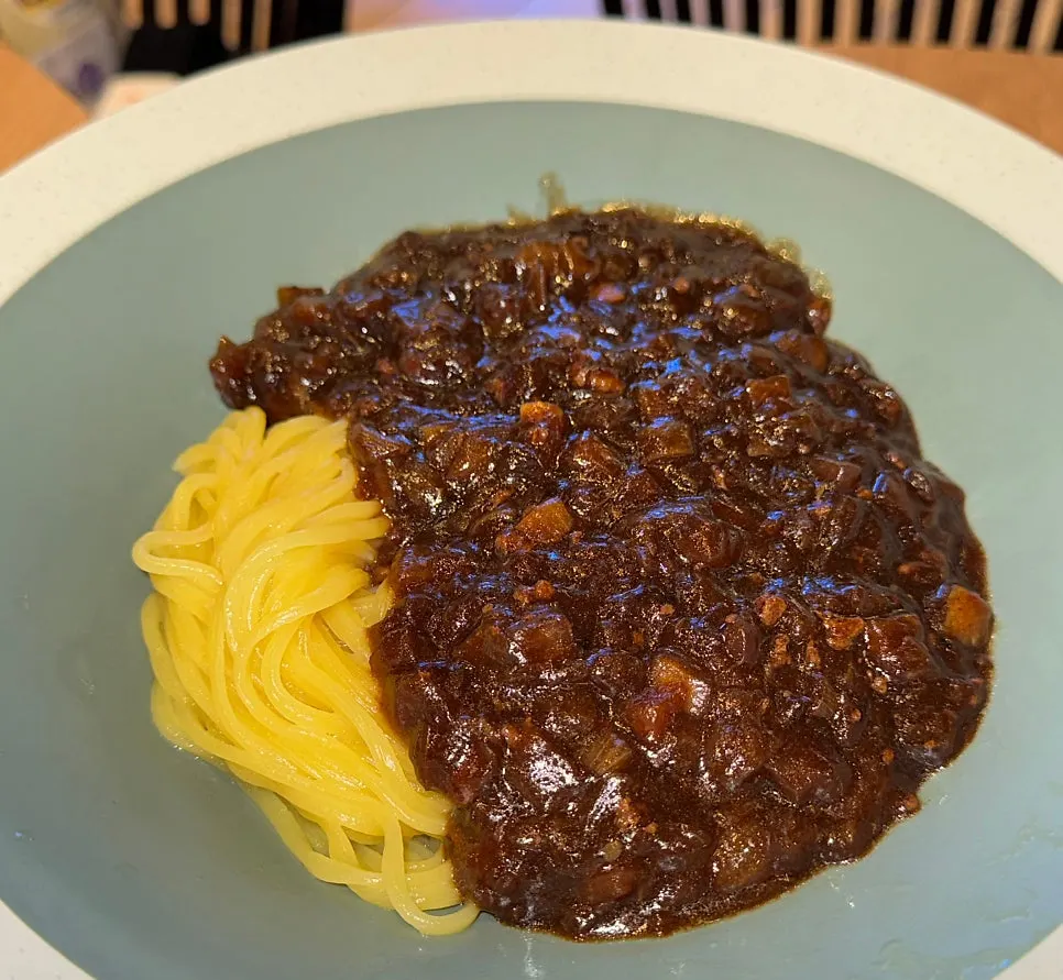 Full spread of tantanmen, jjajangmyeon, and mini tangsuyuk