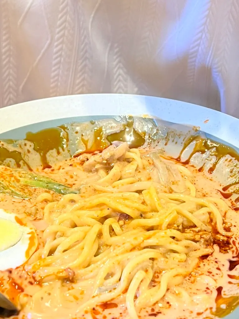 Vertical shot of the tantanmen bowl
