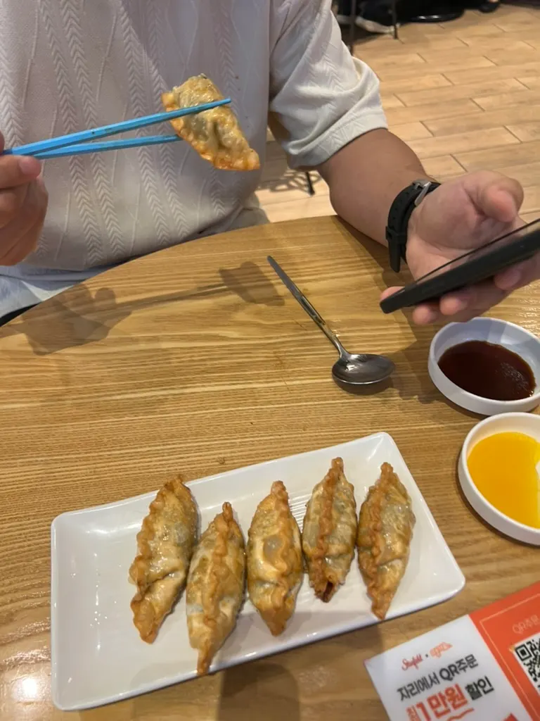 A plate of extra fried dumplings ordered at Chibao