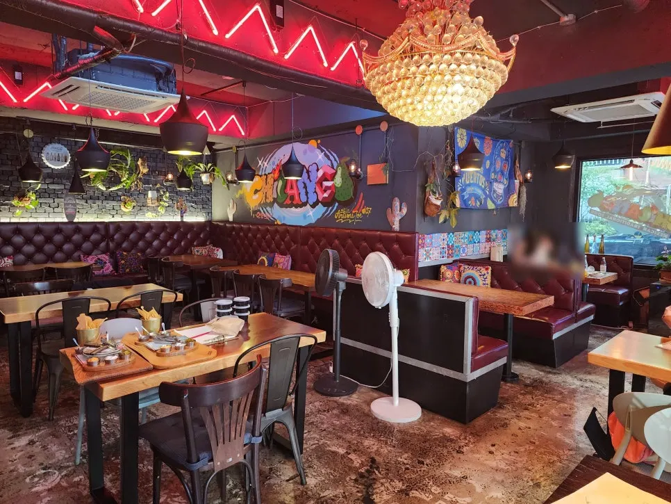 Interior of Chilango with an exotic Mexican-style feel