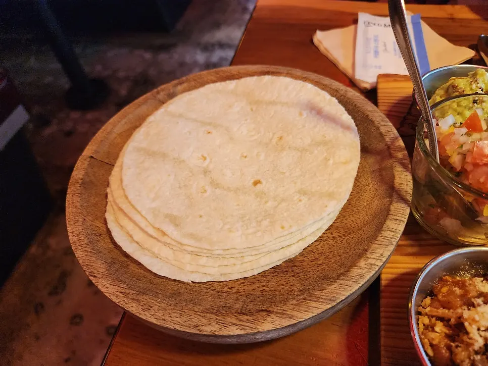 Close-up of a self-assembled taco