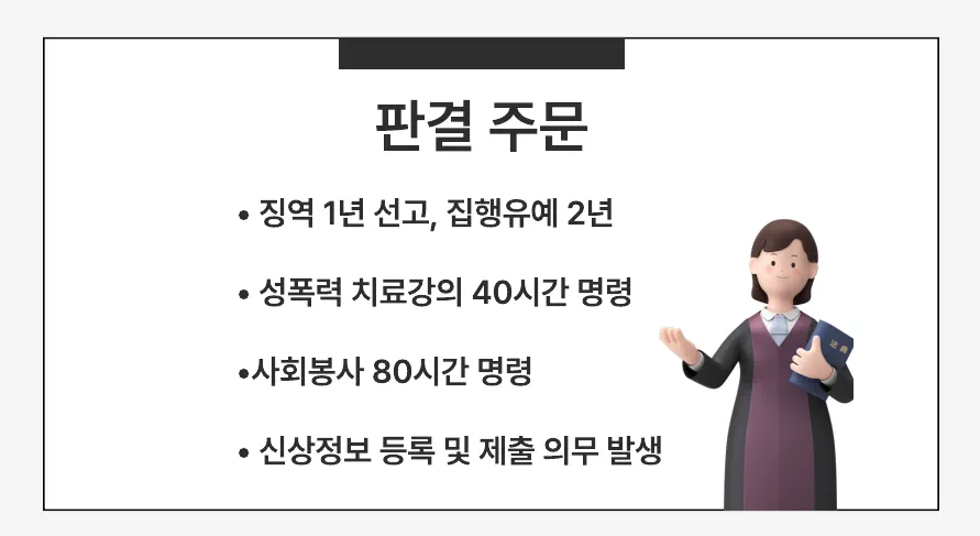 아청법 유죄 시 병과되는 치료강의·사회봉사·신상정보 등록 안내