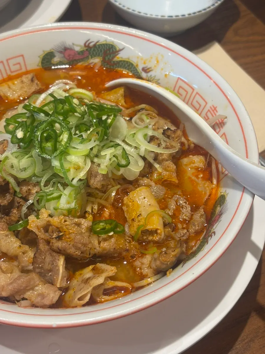 Spicy motsu ramen broth