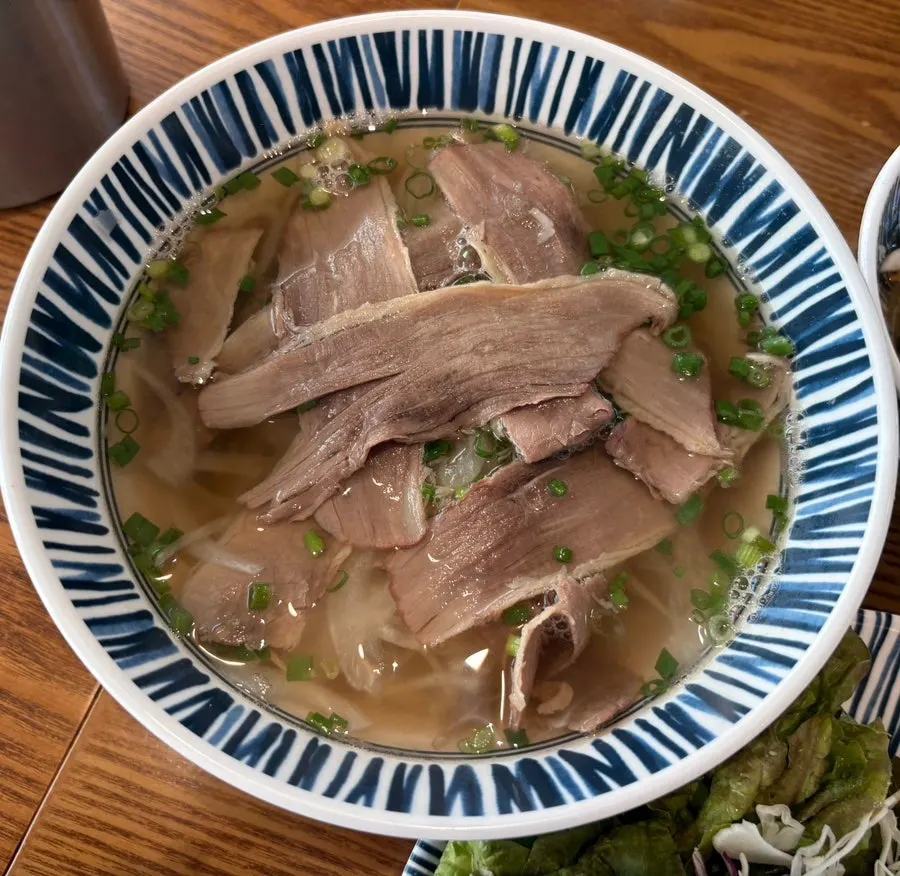 Set A for two, with pho, bun cha, and banh xeo laid out