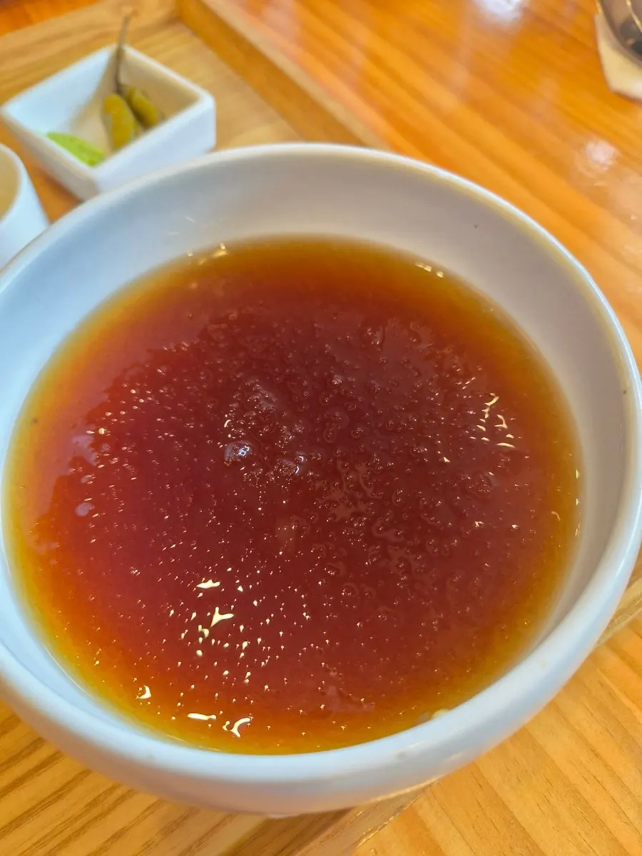 Close-up of buckwheat soba noodles