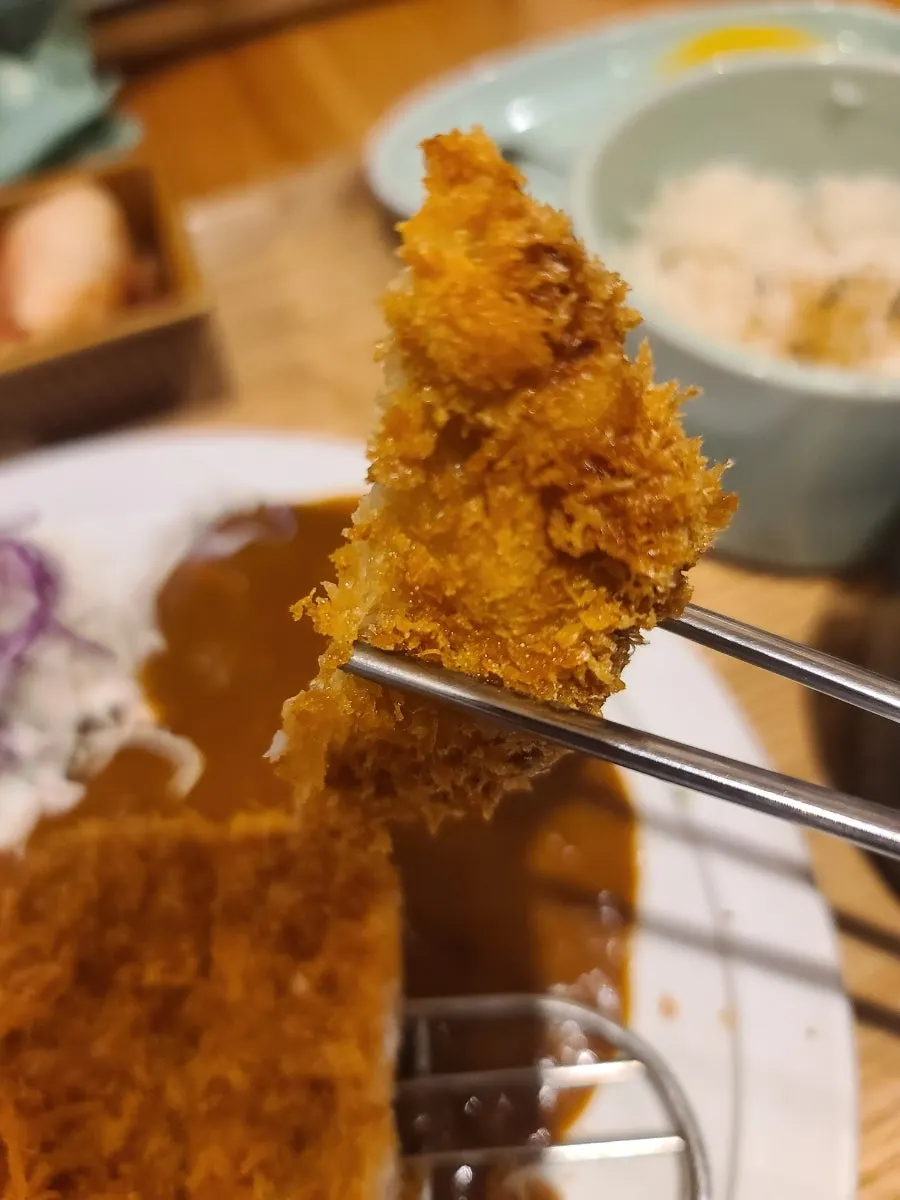 Pork cutlet paired with curry sauce