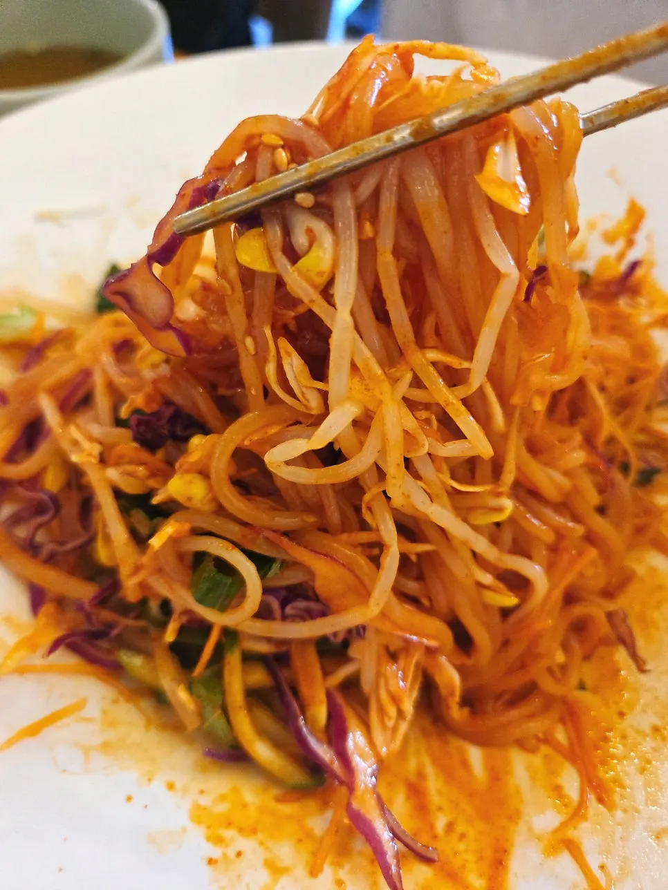 Plump jjolmyeon noodles mixed in special sauce