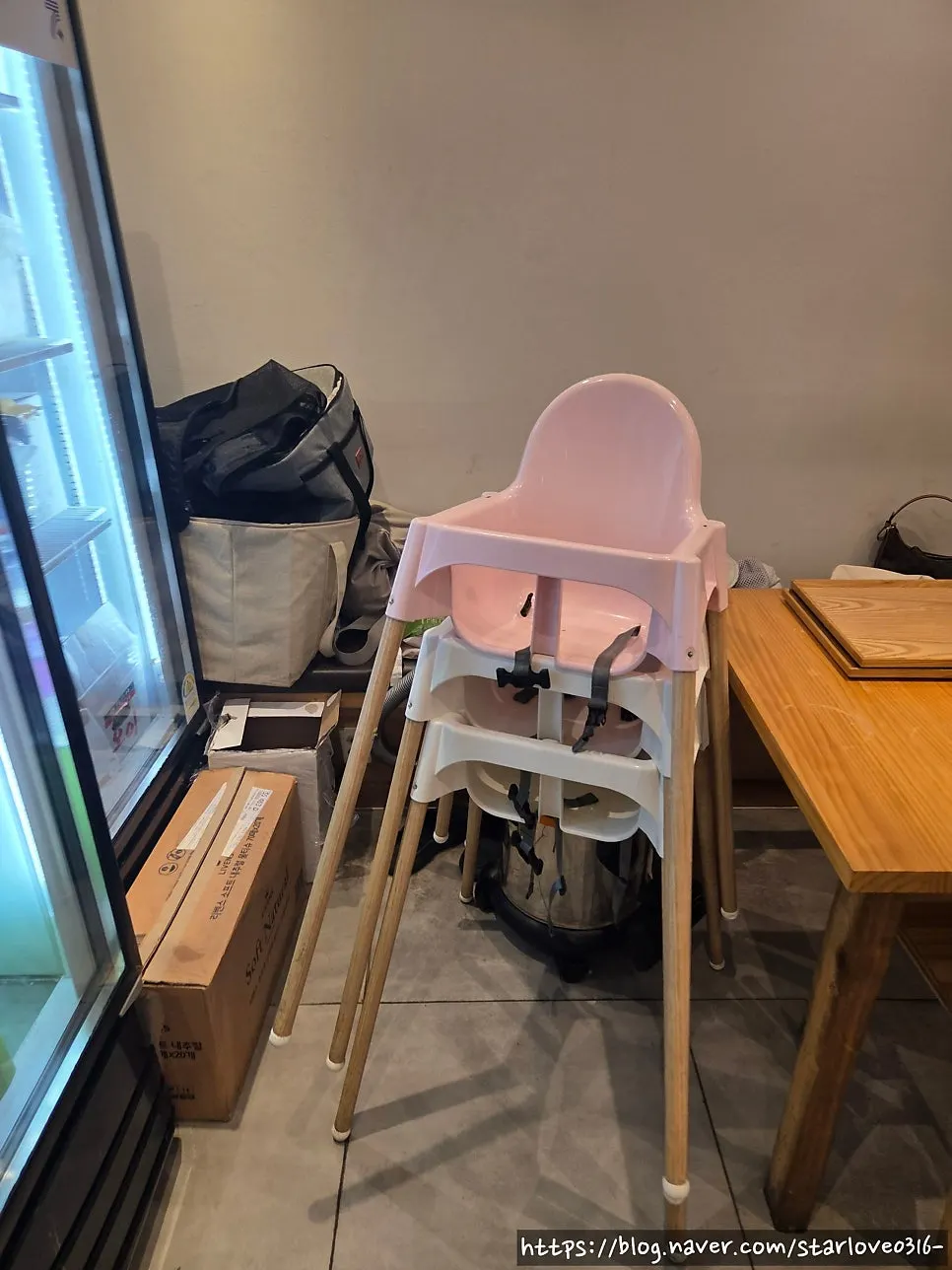 Baby chair set up at the restaurant