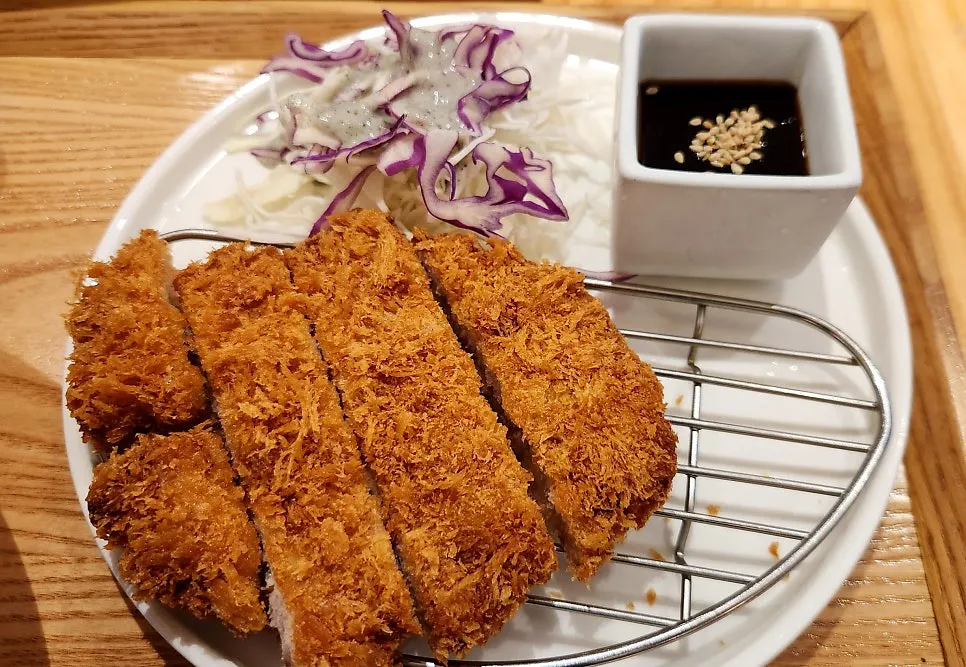 Pork cutlet served alongside the set menu