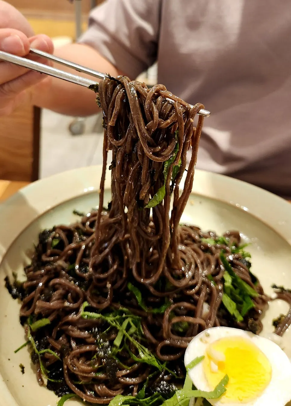The perilla oil buckwheat soba set spread