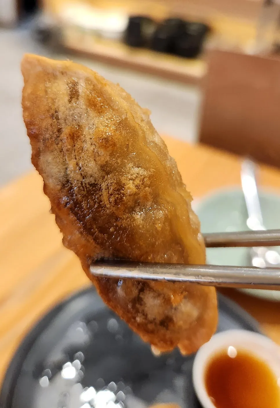 Cross-section of the mandu showing the short rib filling