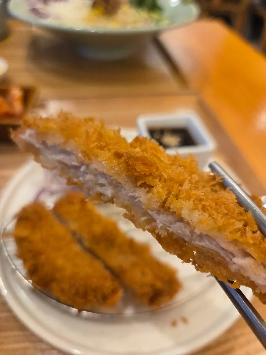 Thick, crispy pork loin cutlet
