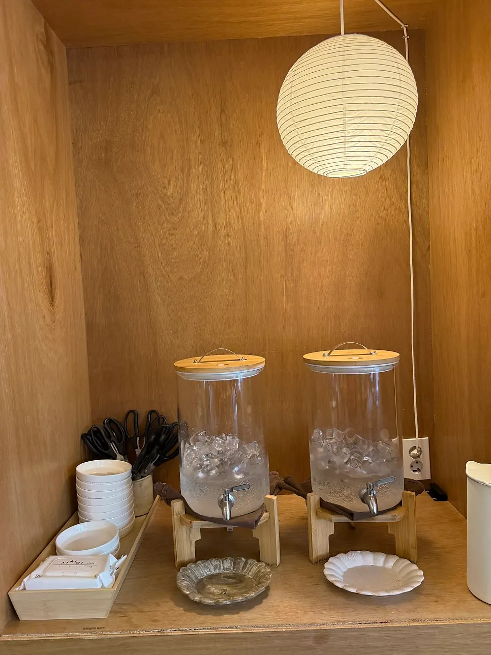 Self-serve water station at Chilseong Jemyeonso Suji Main Branch