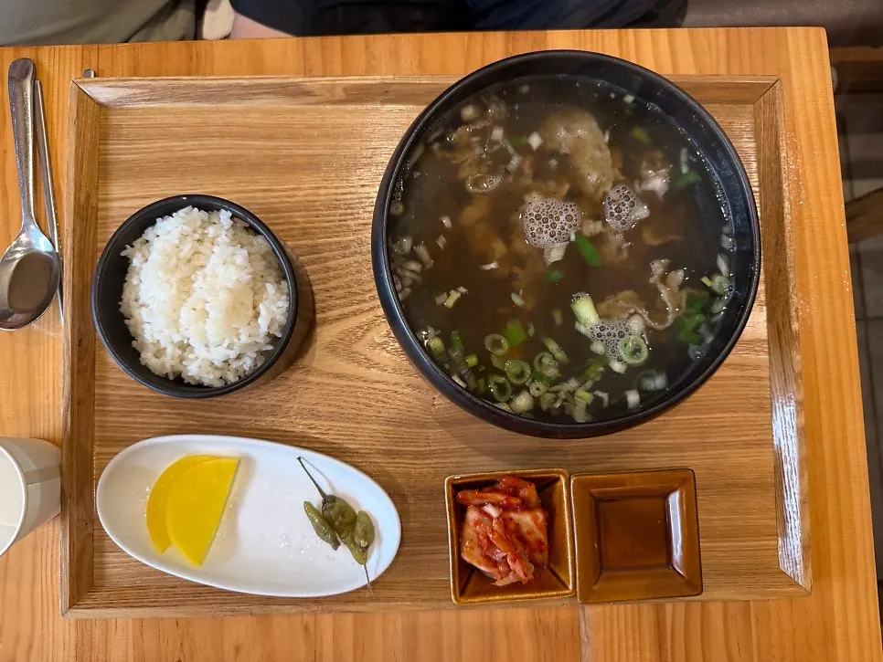A bowl of charcoal beef gukbap that looks like galbitang