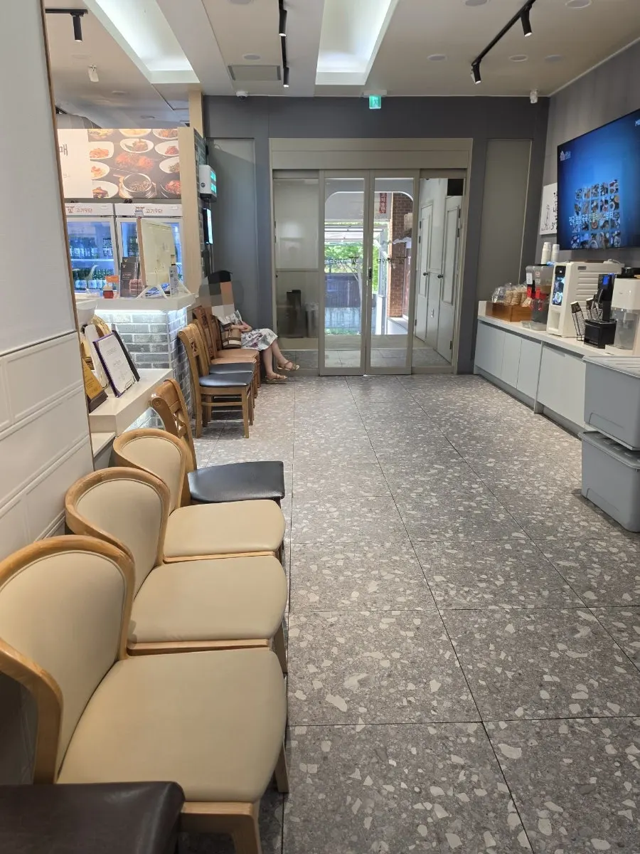 Sofa waiting area at the entrance