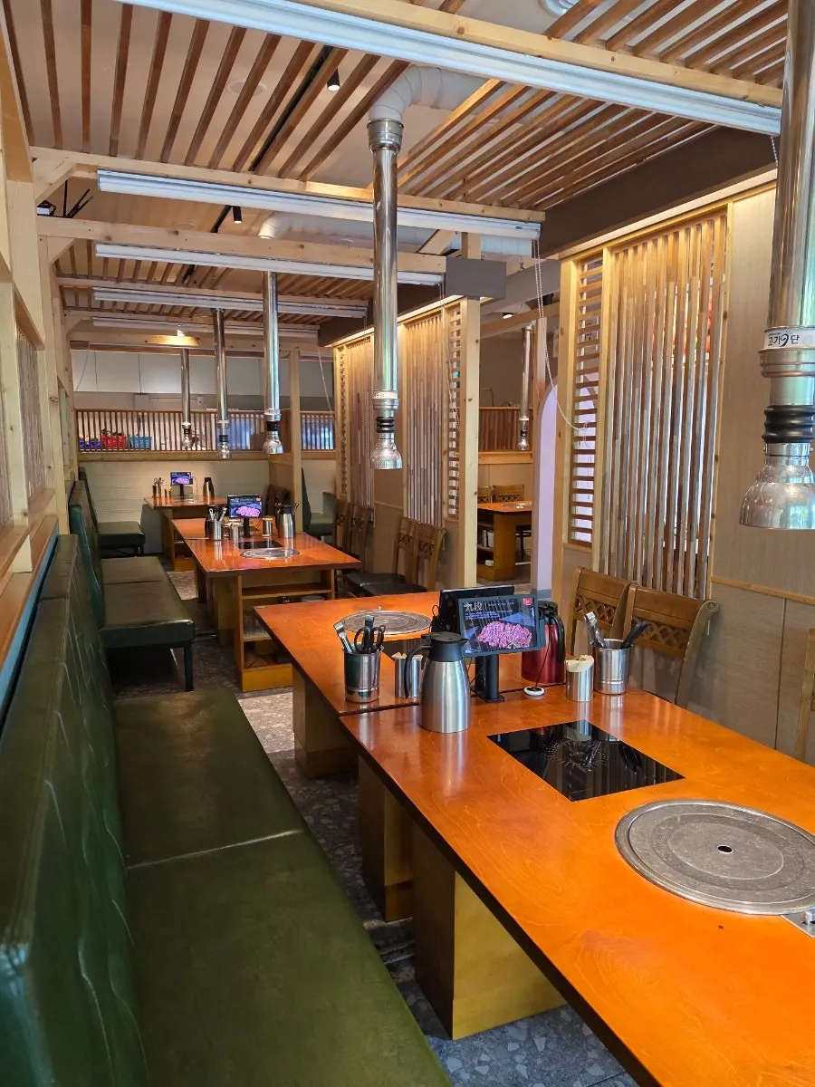 Sophisticated interior of the restaurant