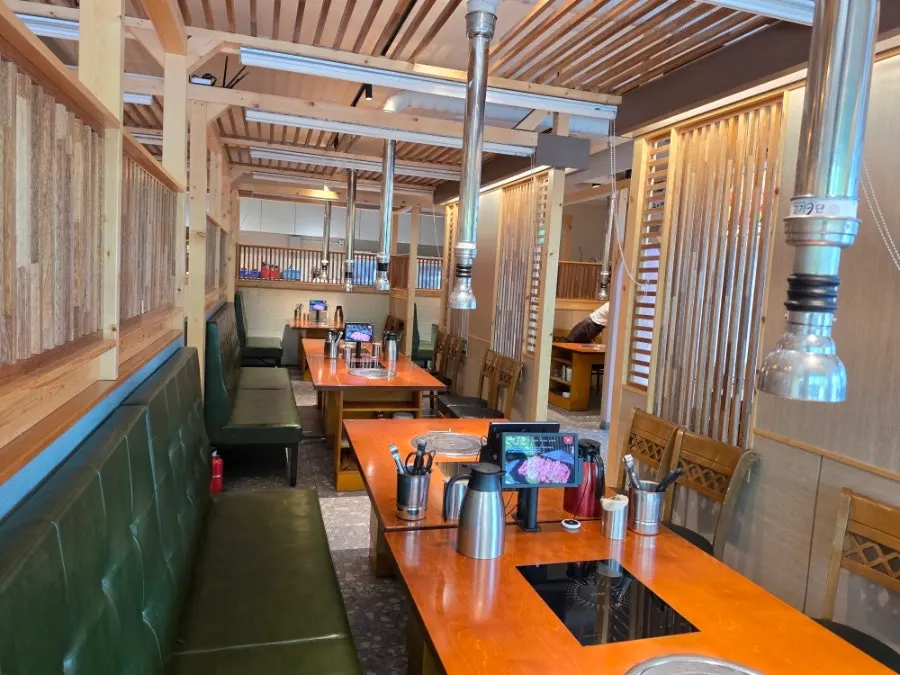Restaurant space with a kids' playroom