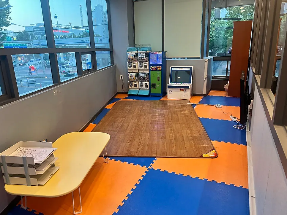 View into the playroom from outside