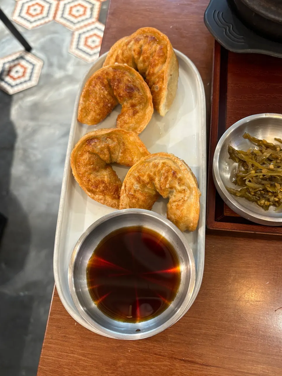 Crispy fried dumplings full of juice