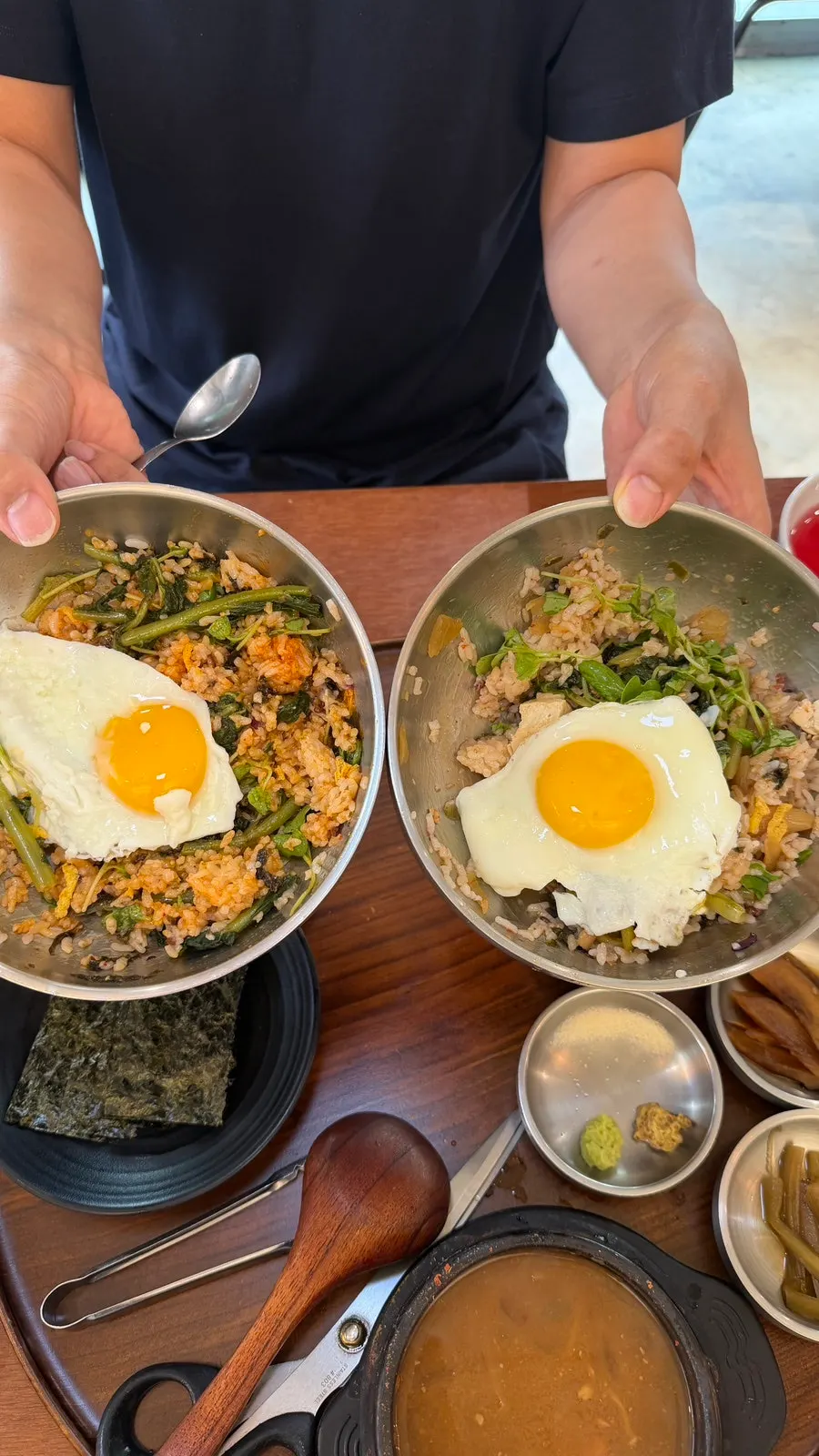 Siraegi bibimbap mixed with doenjang jjigae