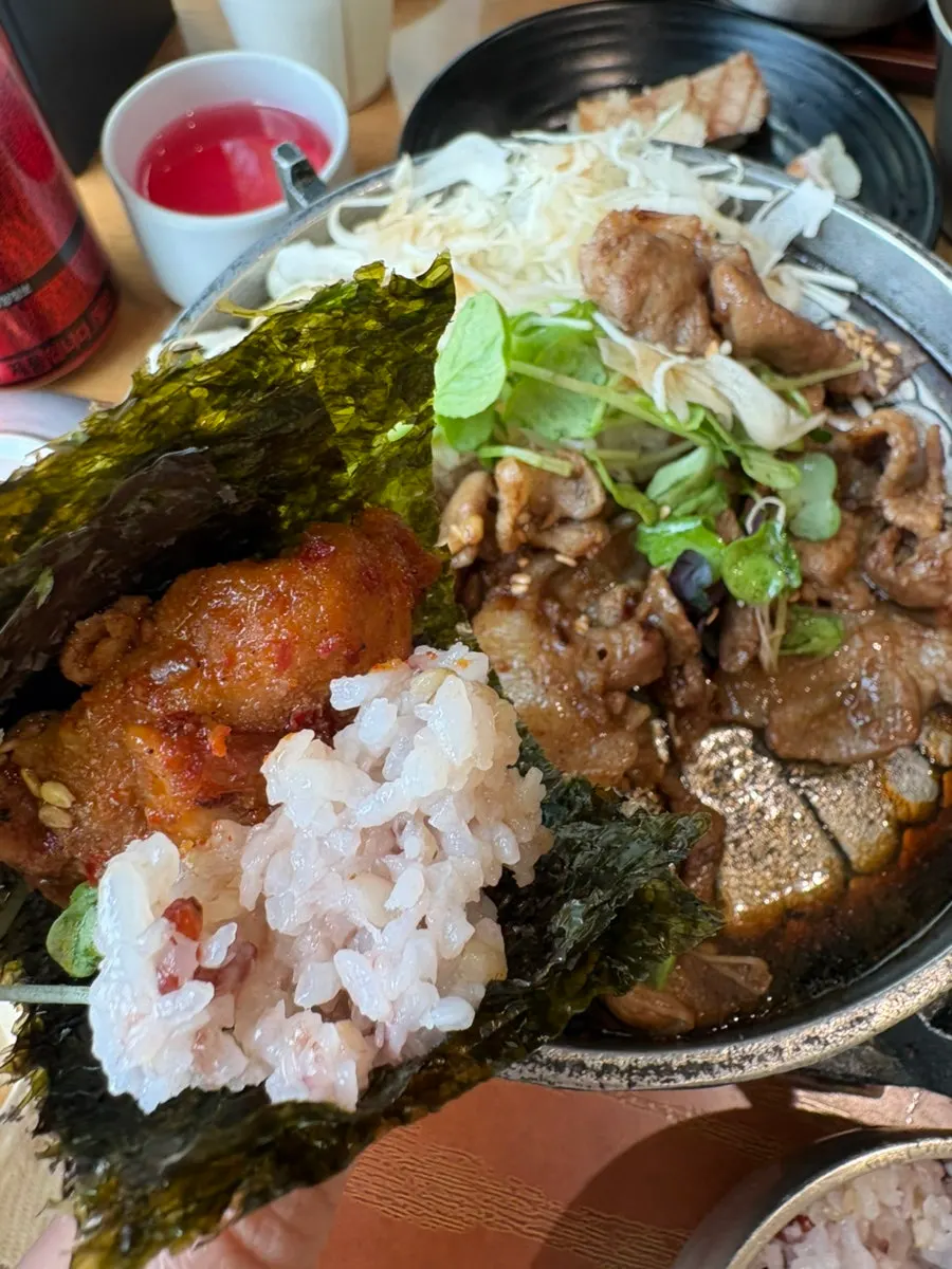 Side dish spread with the Korean set meal