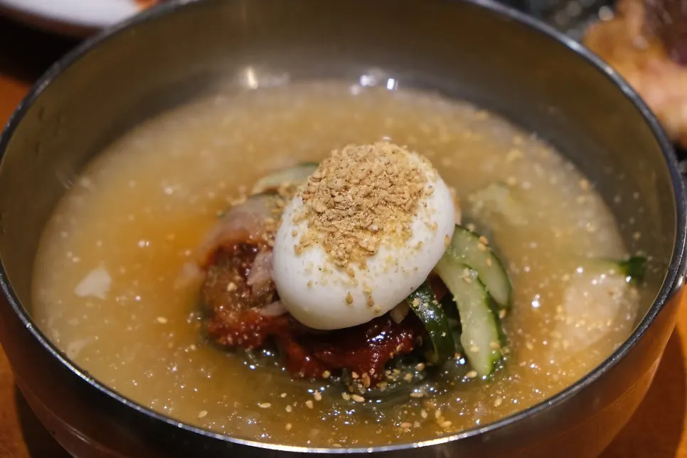 Mul naengmyeon ordered alongside the meal
