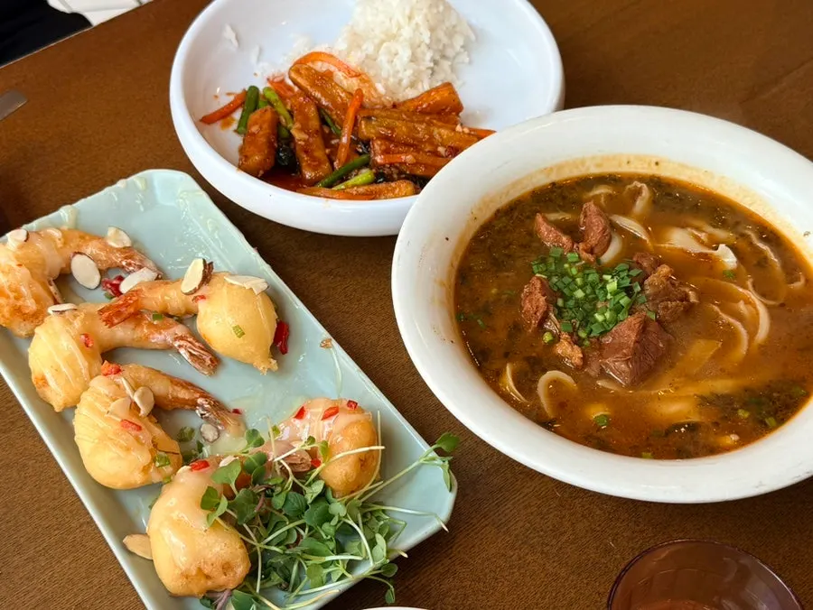 Horizontal photo of the table at Cheonghwaweon after finishing the meal