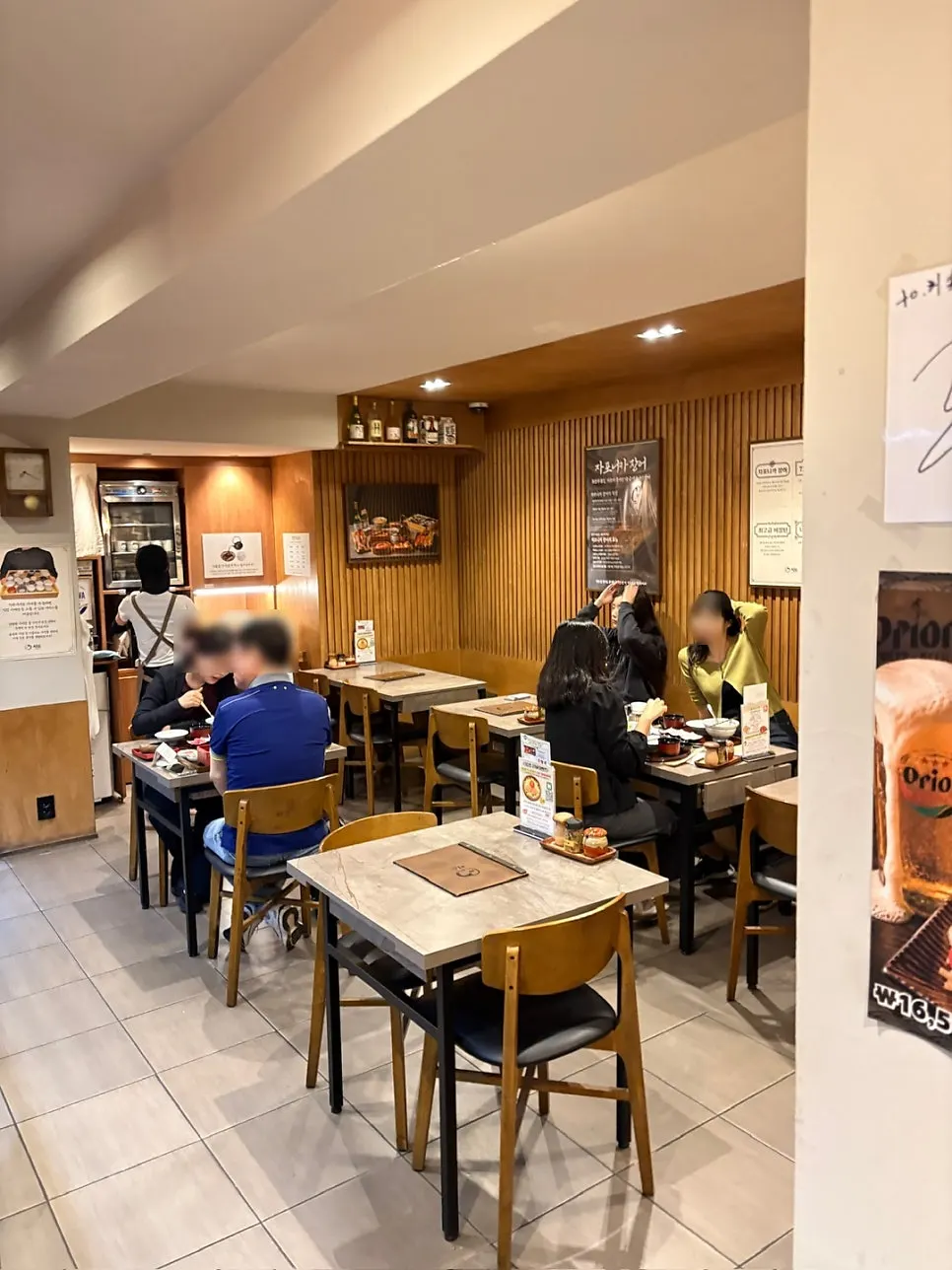 Interior with modern wood-toned decor