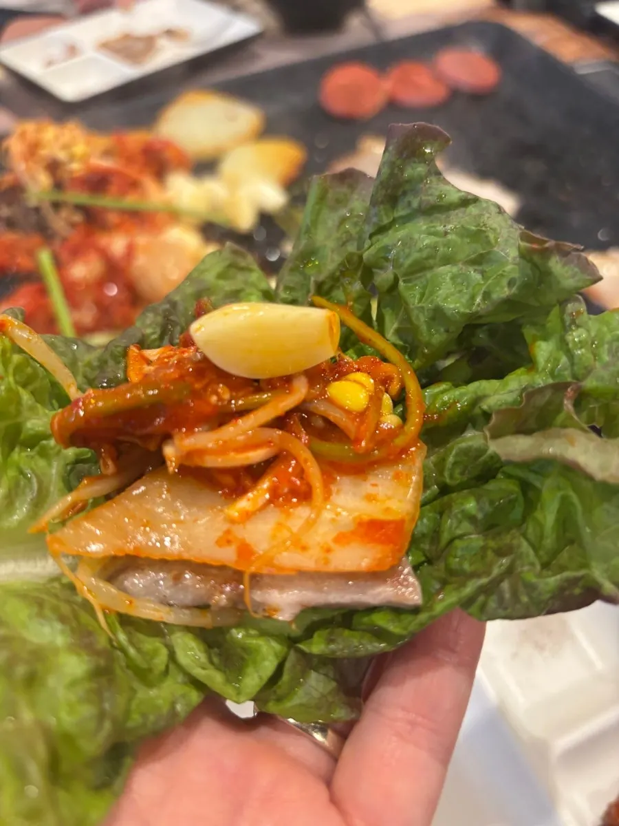 A fully cooked piece of pork belly