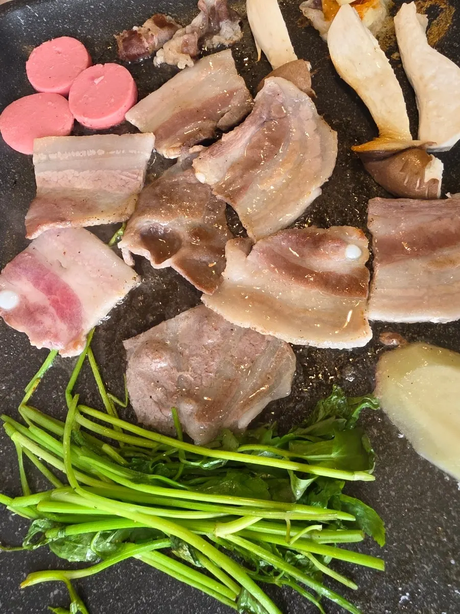 King oyster mushroom and potato on the grill