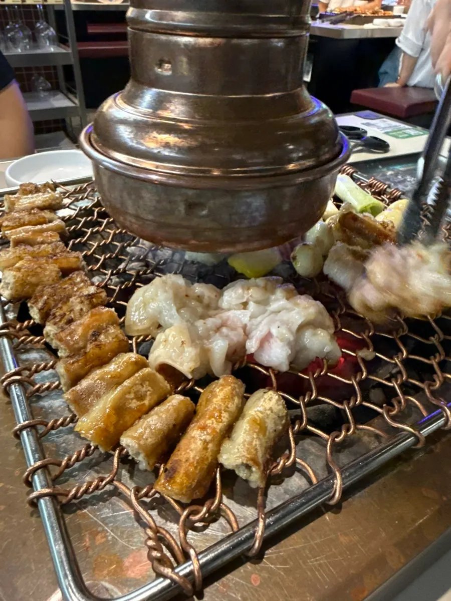 Golden-brown grilled gopchang at Chodaechang