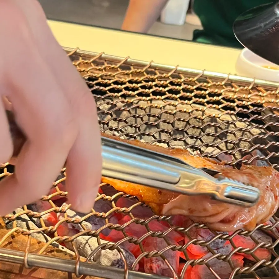 A table setting with several grilled cuts
