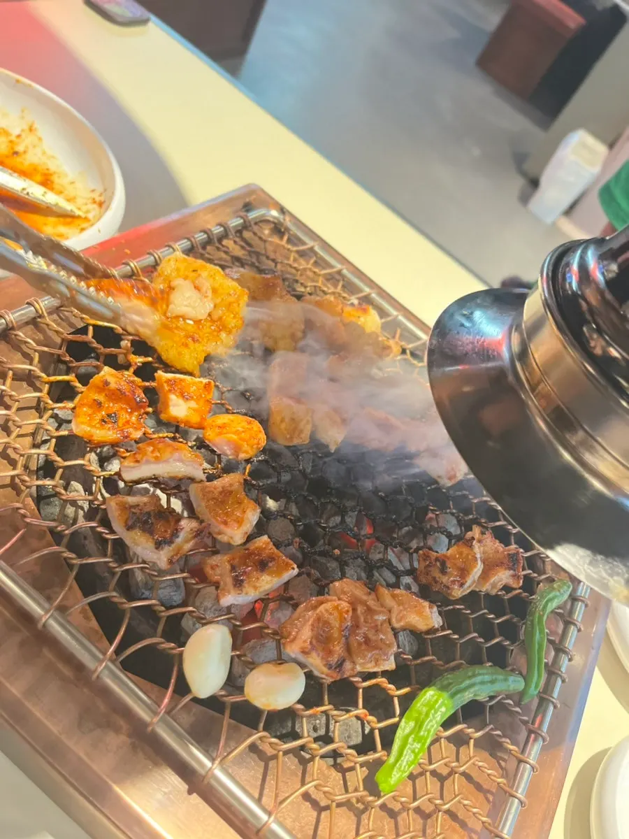 Golden grilled daechang at Chodaechang Byeollae Branch