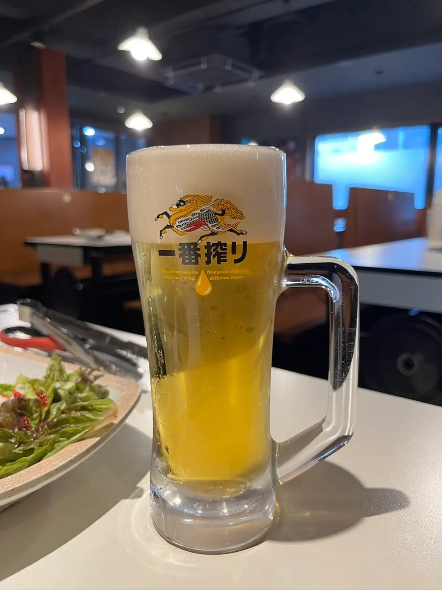 기린 이치방 생맥주 한 잔