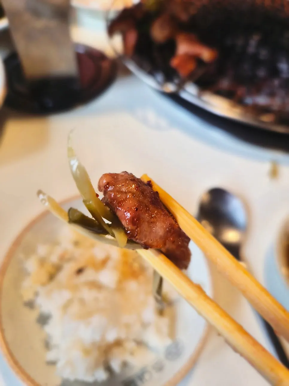 식사 마무리 무렵 초대창 당산역점 테이블