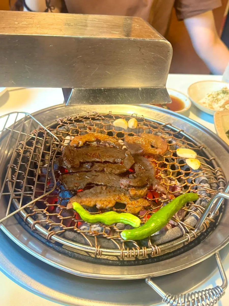 Heart placed on the charcoal grill