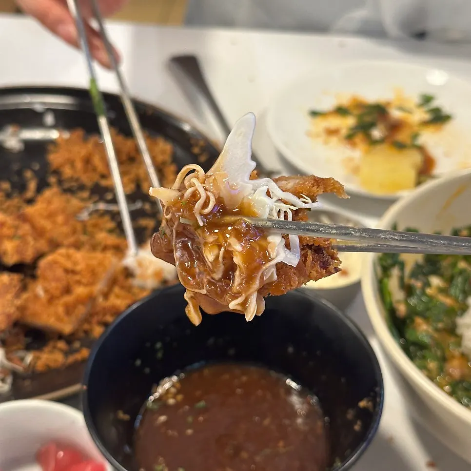 A piece of katsu still attached to the bone